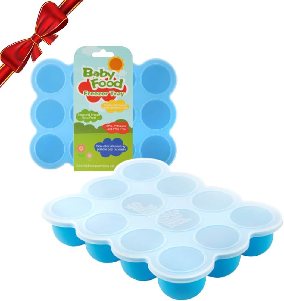 Samuelworld Baby Food Storage Container, 12 Portions x 2.5oz - BPA Free Silicone Freezer Tray wit... | Amazon (US)