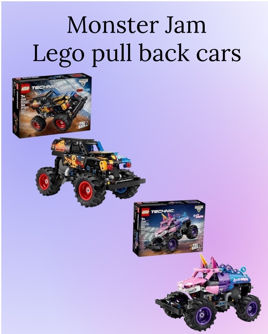 These are Lego branded, monster jam pull back trucks are so cool for your kids. My 3 1/2 year-old toddler please with them they crashed into things and they don’t break because of that front bumper so don’t be afraid to build these for your monster jam of loving kiddo. 

#LTKmomlife #LTKKids