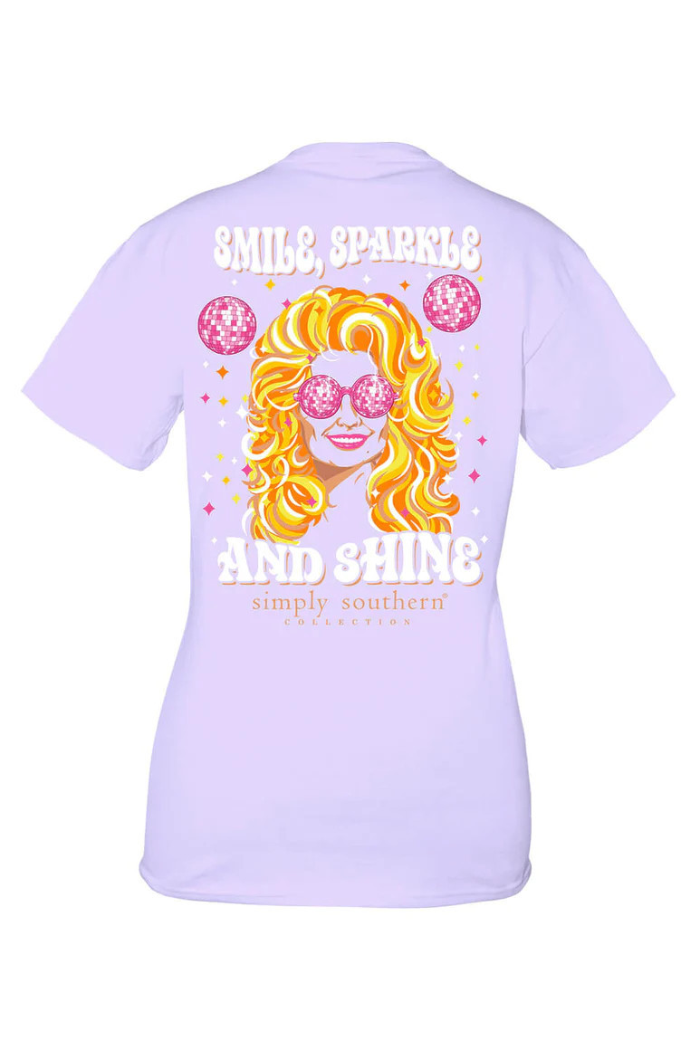 Simply Southern Plus Size Smile, Sparkle And Shine T-Shirt for Women in Purple | Glik's