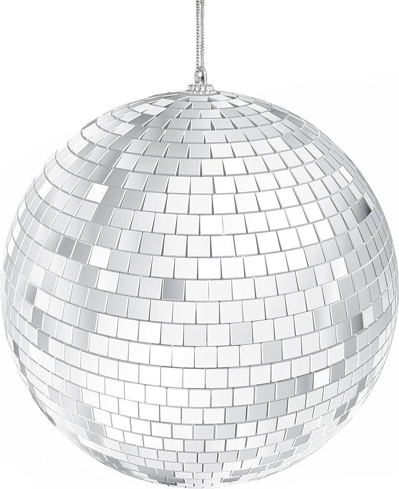 Mirror Disco Ball With Attached String For Hanging Ring, Reflects Light, Party Favor, 5" (Single) | Amazon (US)