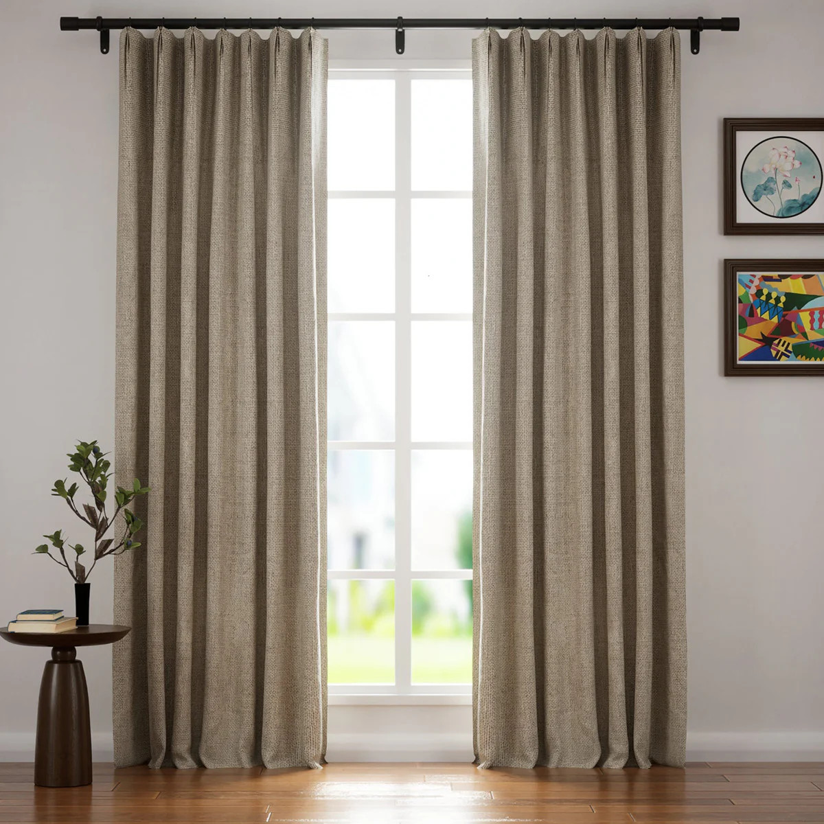 Villa Polyester Linen Curtains Drapes Pleated | Homerilla