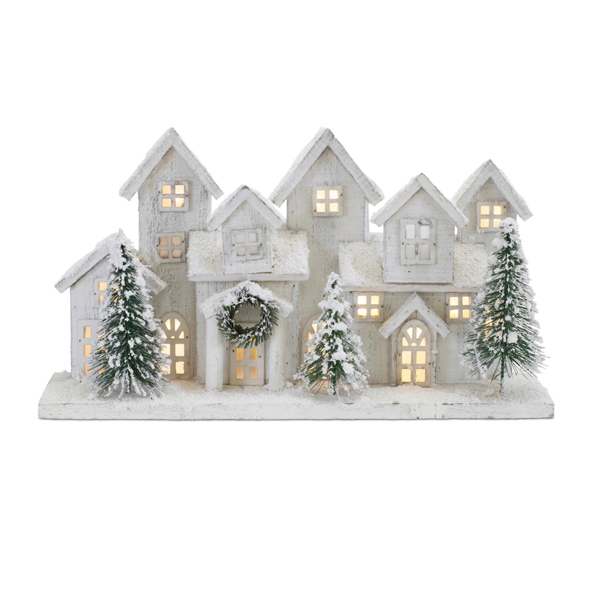 LED Flocked Winter Village Display 17"L | Wayfair North America