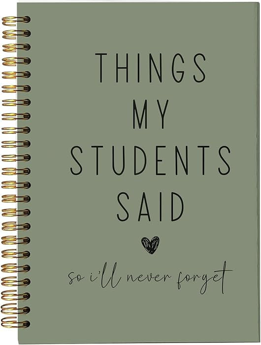 Teacher Appreciation Gift Notebook, Funny Teacher Gift, “Things My Students Said” Journal, Li... | Amazon (US)