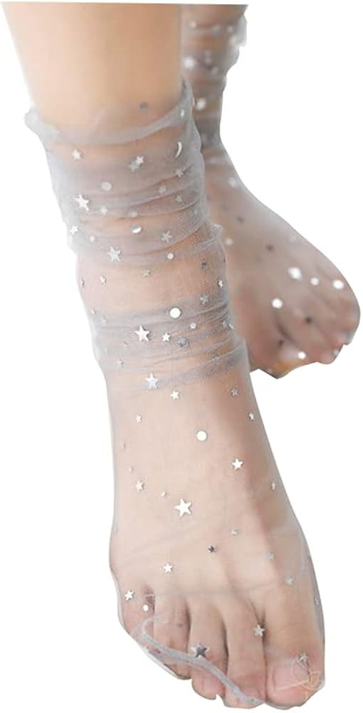 Fashion Women Hot Glitter and Stars Tulle Socks | Amazon (US)