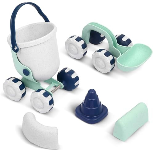 Asweets Beach Sand Toy Set Include Shovel, Bucket and Sandcastle Mold, Organic Green Plastic Trav... | Amazon (US)