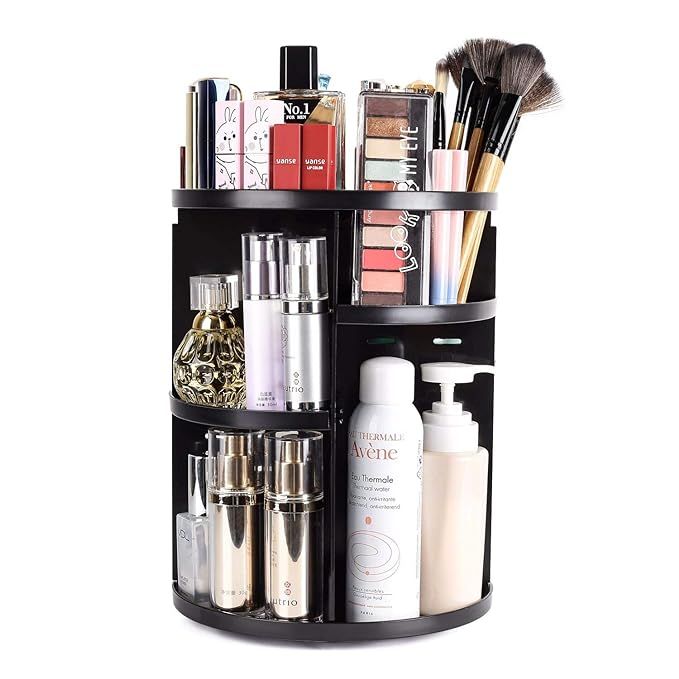 sanipoe 360 Rotating Makeup Organizer, DIY Adjustable Makeup Carousel Spinning Holder Storage Rac... | Amazon (US)