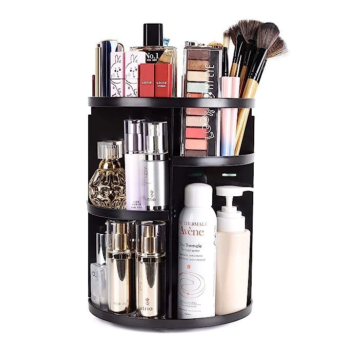 sanipoe 360 Rotating Makeup Organizer, DIY Adjustable Makeup Carousel Spinning Holder Storage Rac... | Amazon (US)