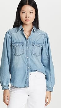 Free People Women's with Love Denim Button Down, Vintage Indigo, Blue, XL (Women's 16) at Amazon ... | Amazon (US)