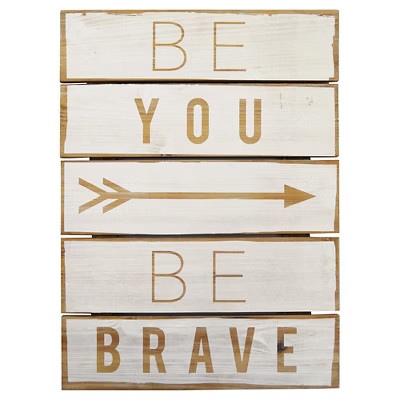 Be You Be Brave Plank Art - Pillowfort™ | Target