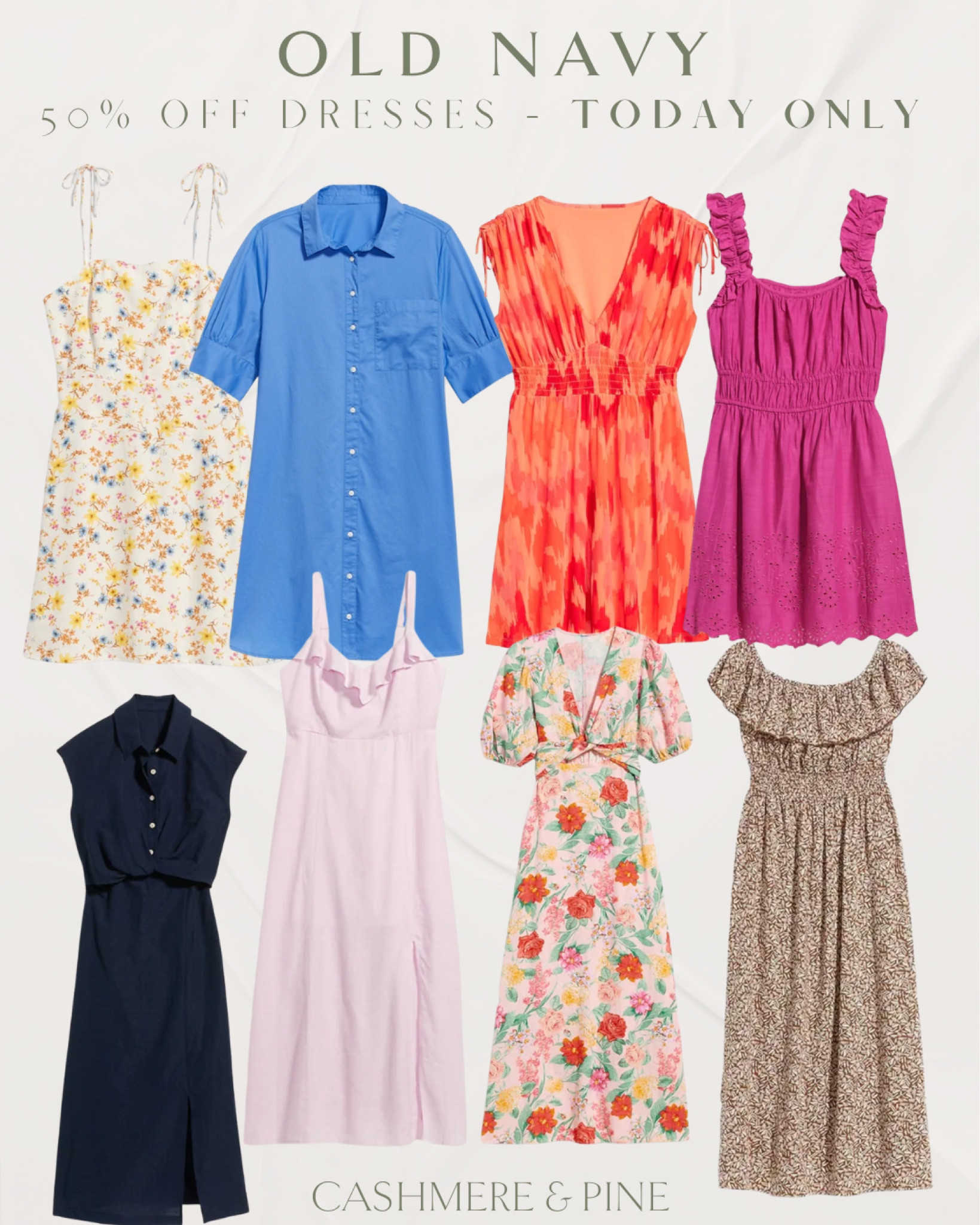 TODAY ONLY
50% off dresses at Old Navy

Affordable fashion, dresses, sale, casual dresses, floral print, sundress, fashion finds, outfit inspo

#LTKsalealert #LTKstyletip #LTKunder50