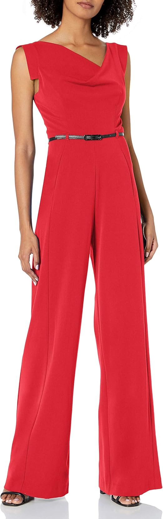 Black Halo Women's Jackie Belted Jumpsuit | Amazon (US)