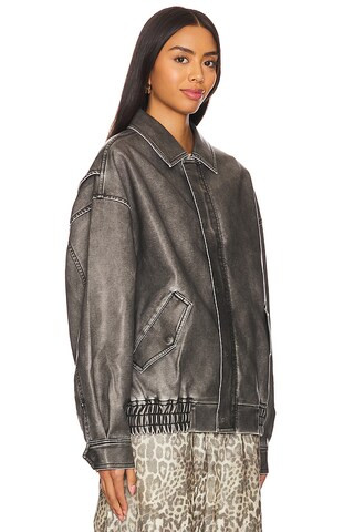 Kenny Bomber Jacket in Slate | Revolve Clothing (Global)