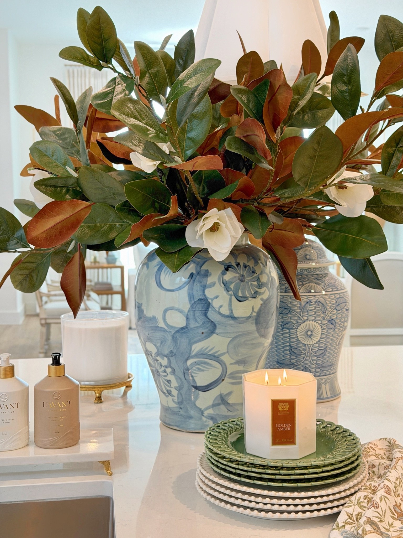 20% off magnolia stems ending soon!! 🍂 fall decor fall arrangement fall kitchen island styling ginger jar chic soap set

#LTKdayinmylife #LTKHome #LTKootd