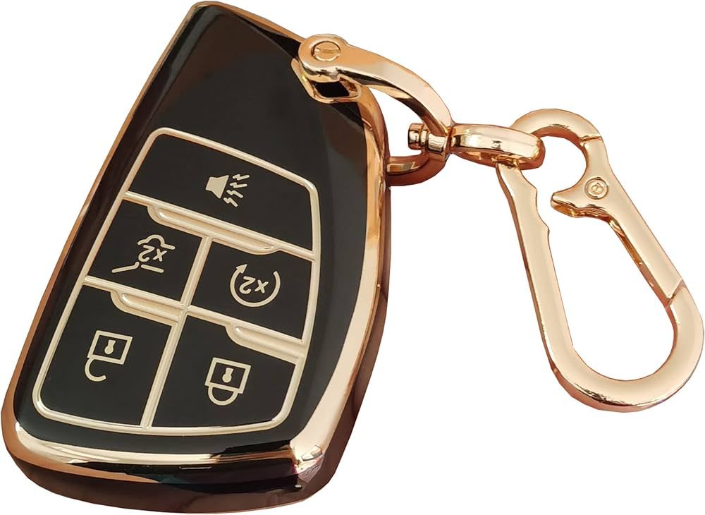 QIXIUBIA for GMC Key Fob Cover Keyless Remote Smart Key Shell with Keychain Fit for GMC Yukon Che... | Amazon (US)