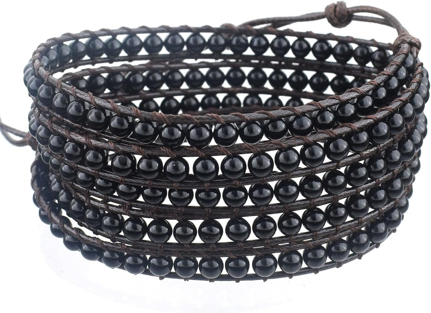 Genuine Stone Wrap Bracelet for Women Natural Crystal Beaded Wrap Bracelet 2/3/5 Adjustable Bohem... | Amazon (US)