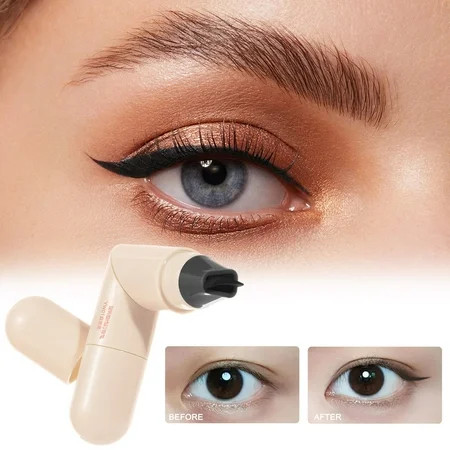 Rotatable Eyeliner Stamp, 2025 New Foldable Eyeliner Stamp, Long Lasting Waterproof Winged Eyeliner Stamp for Perfect Wings, Flawless Winged Eyeliner for Beginners & Makeup Enthusiasts, Black | Walmart (US)