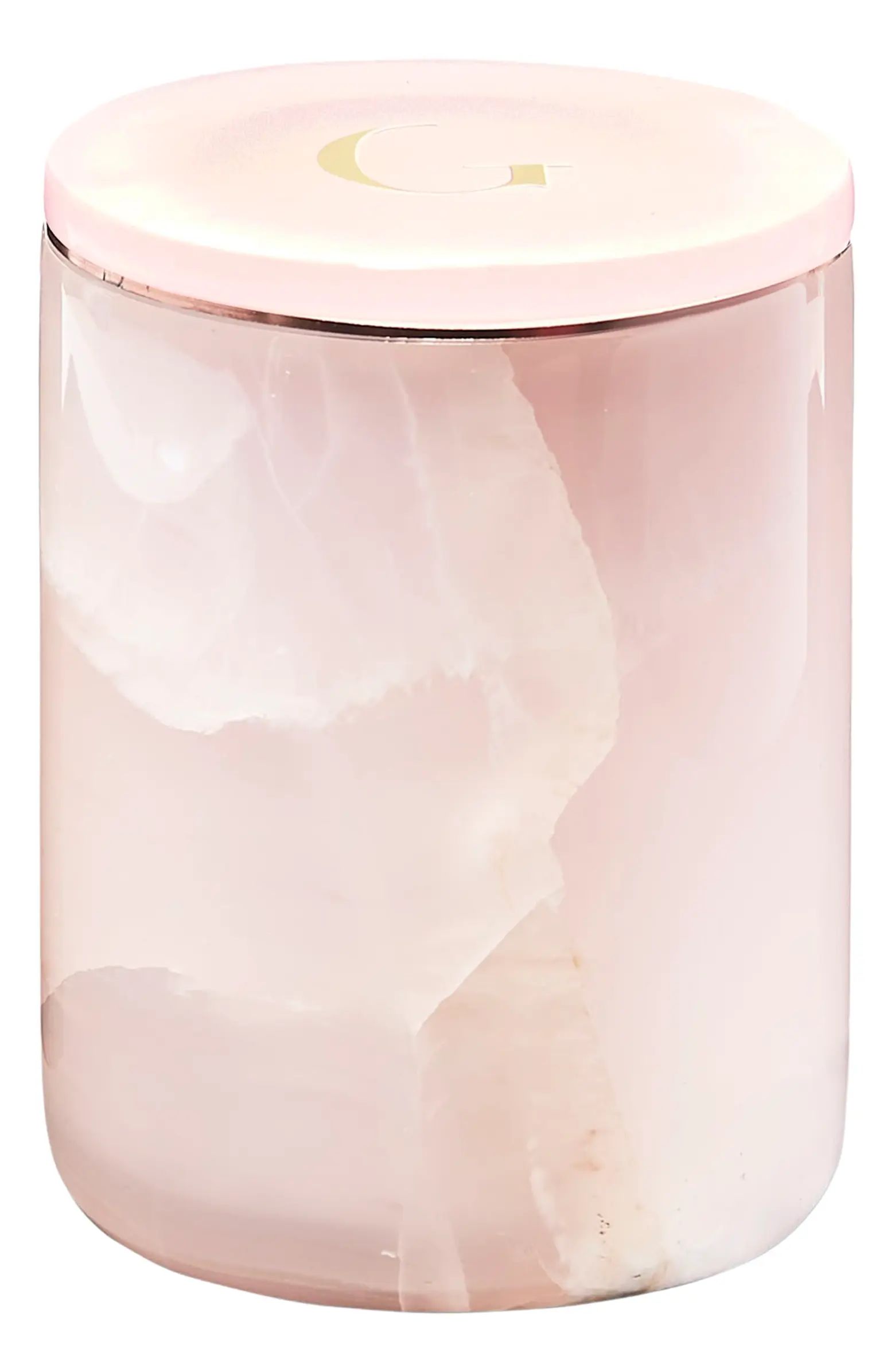 GILDED BODY Peach Scented Pink Onyx Marble Candle | Nordstrom | Nordstrom