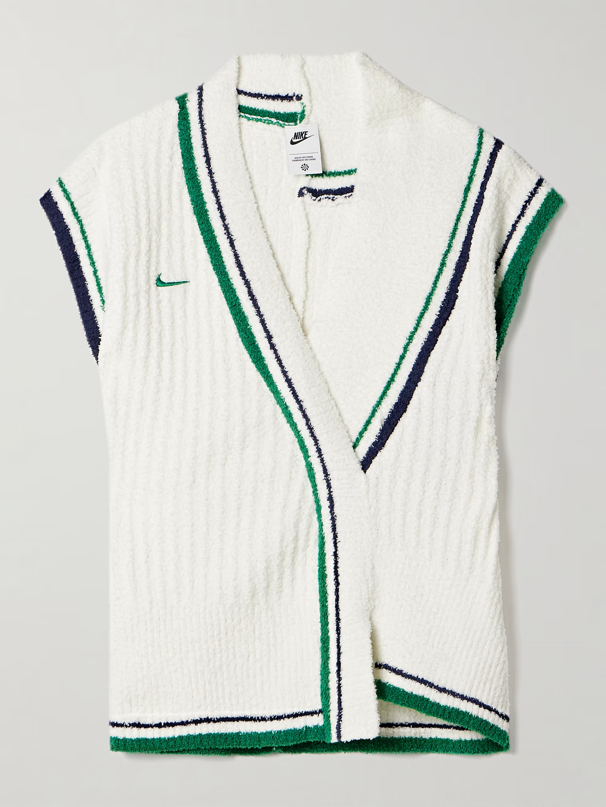 Wrap-effect striped bouclé vest | NET-A-PORTER (US)