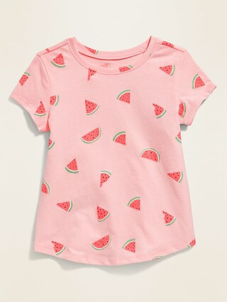 Printed Crew-Neck Short-Sleeve Tee for Toddler Girls | Old Navy (US)