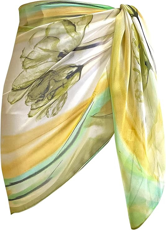 Women Short Sarong Beach Cover up Skirt Chiffon Swimsuit Sarongs Wrap | Amazon (US)