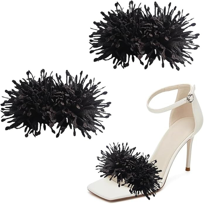 2Pcs 3D Flower Clips - Unique Burned Edge Embellishment, Detachable High Heels Buckle for DIY Sho... | Amazon (US)