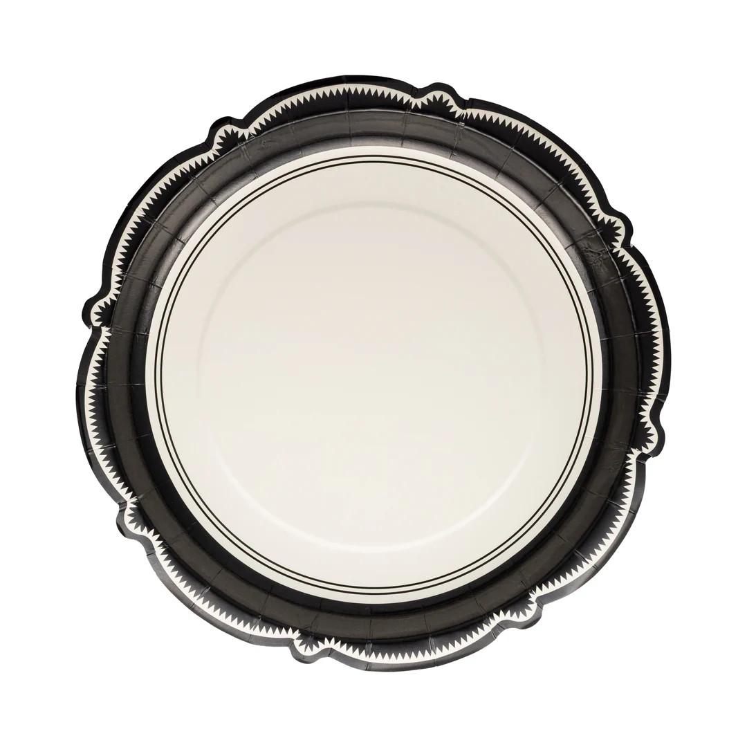 Black Bracket Edge Paper Plate | My Mind's Eye