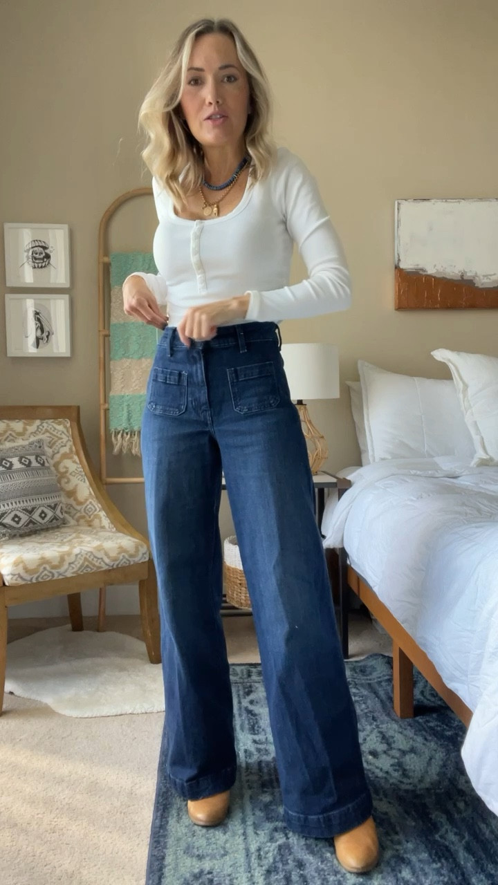 Old navy high waisted jeans and Henley! I’m in a xs top and 0 jeans

#LTKworkwear #LTKfindsunder50 #LTKstyletip