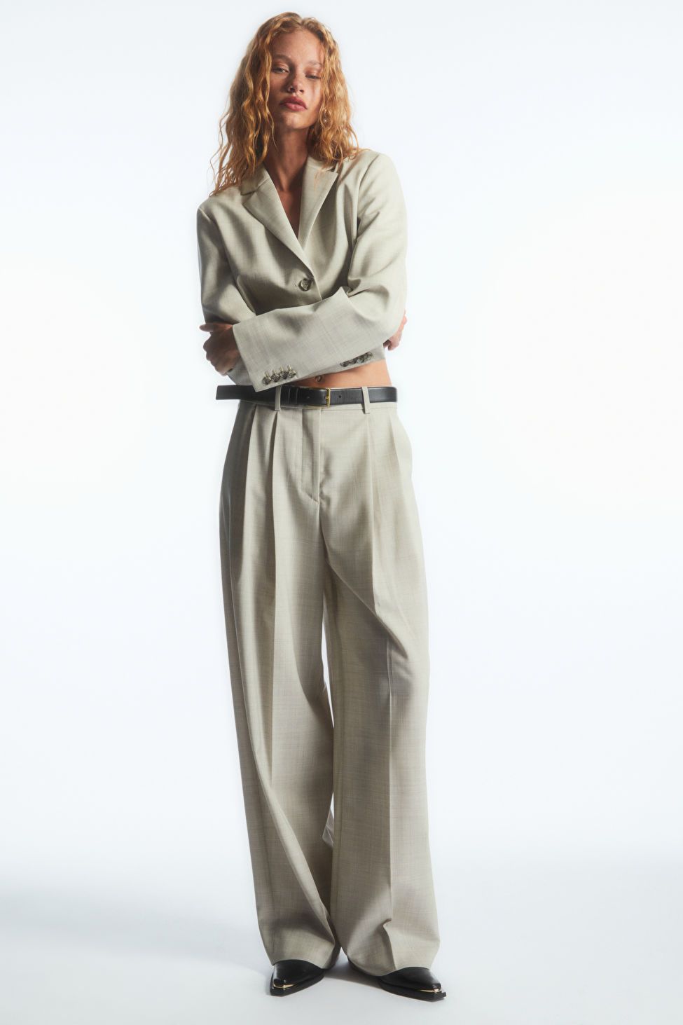 ELEGANTE WOLLHOSE MIT WEITEM BEIN - HELLES BEIGE - Trousers - COS | COS (EU)