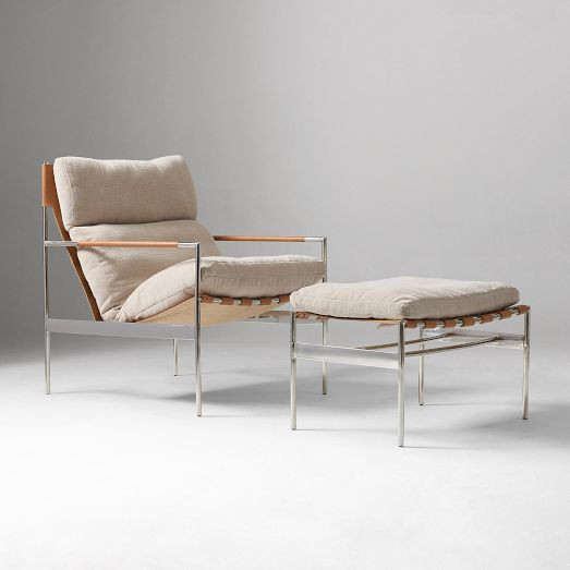 Stuart Sling Chair & Ottoman Set | West Elm (US)