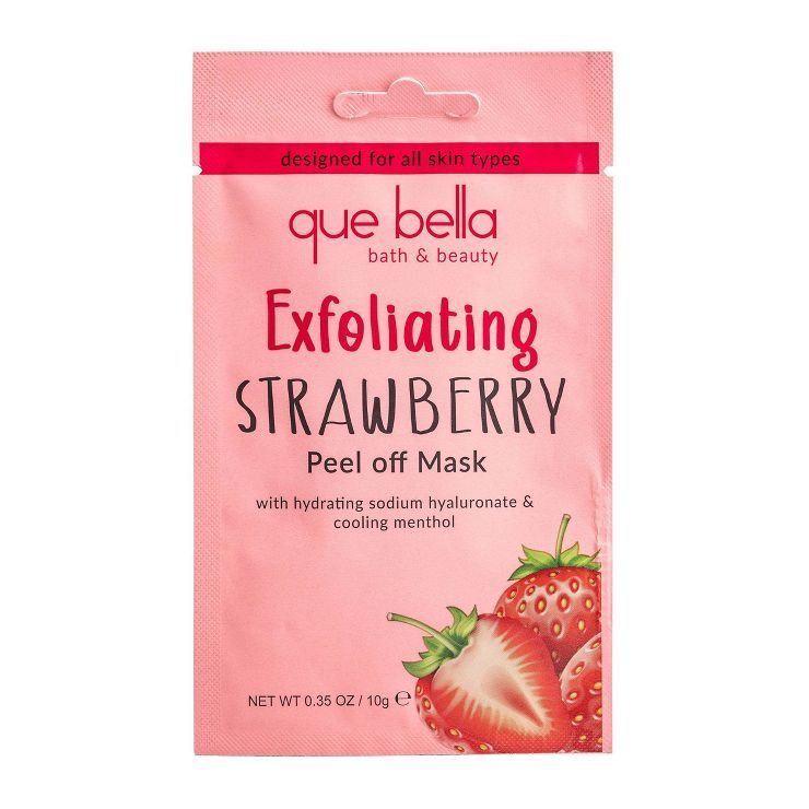 Que Bella Exfoliating Strawberry Peel Off Mask - 0.35oz | Target