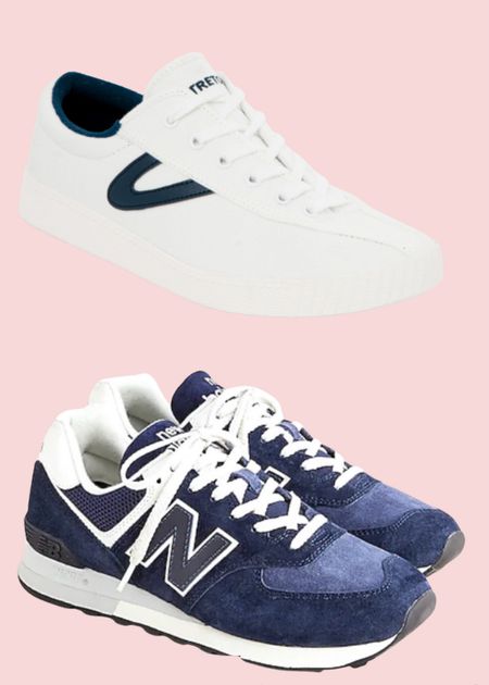 Comfortable sneakers you can wear all day and your feet will never hurt. #sneakers #navyblue #navybluesneakers #womensnewbalance #newbalance #tretorn #womens #tretorn #white #whitesneakers #canvassneakers 