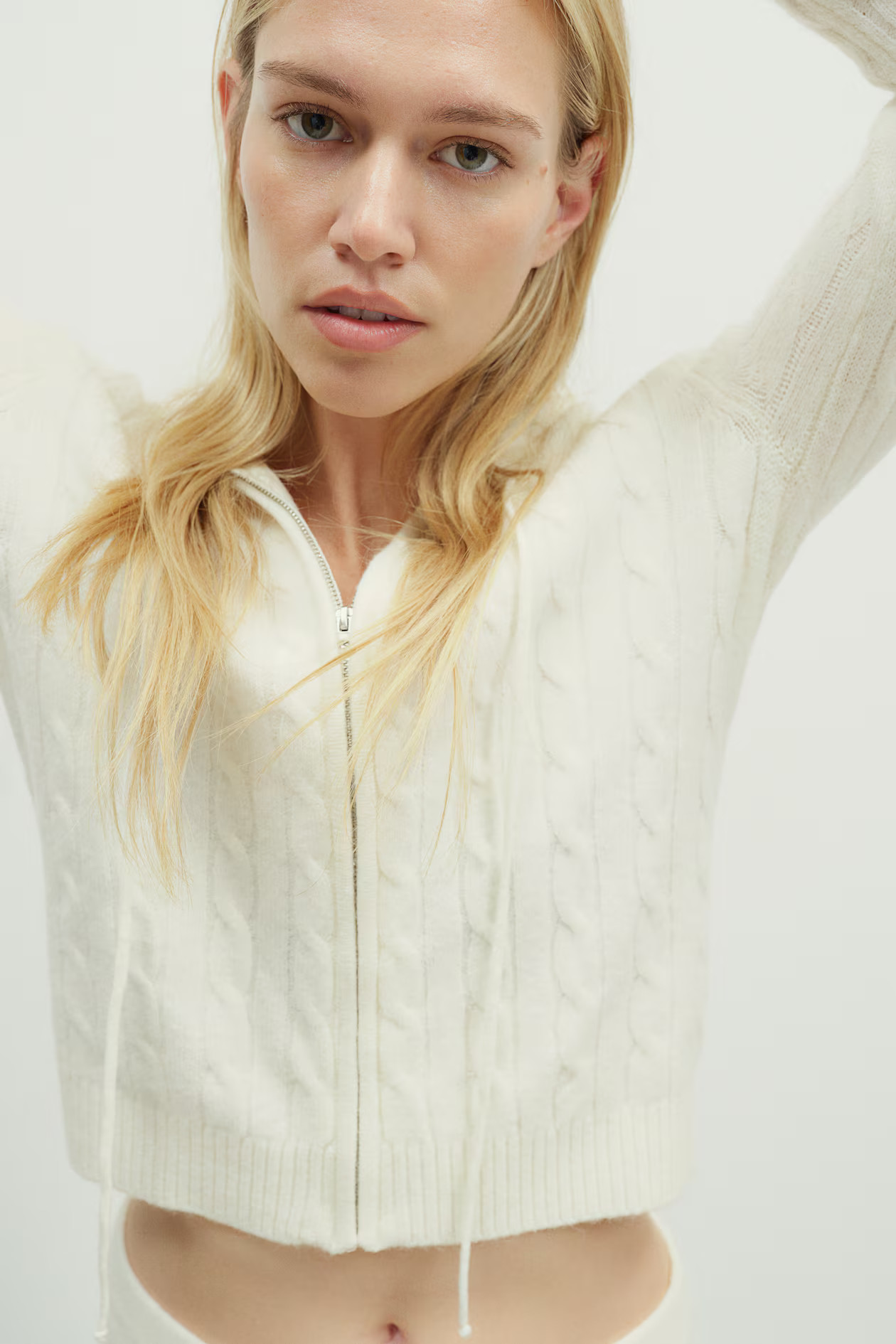 Cable-Knit Hooded Jacket | H&M (US + CA)