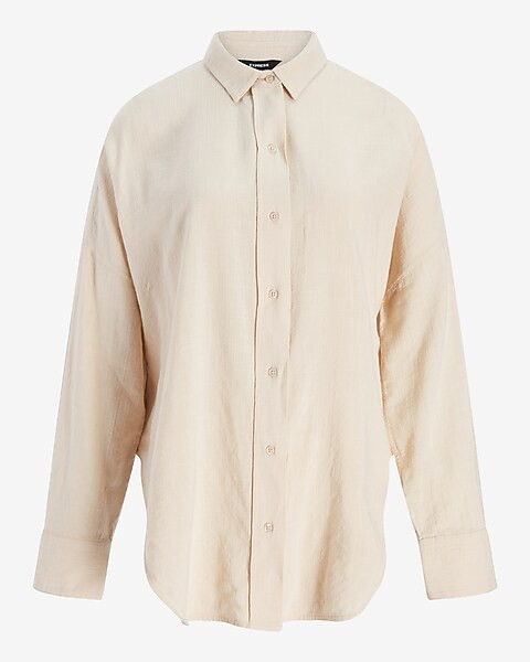 Oversized Tie Front Shirt | Express