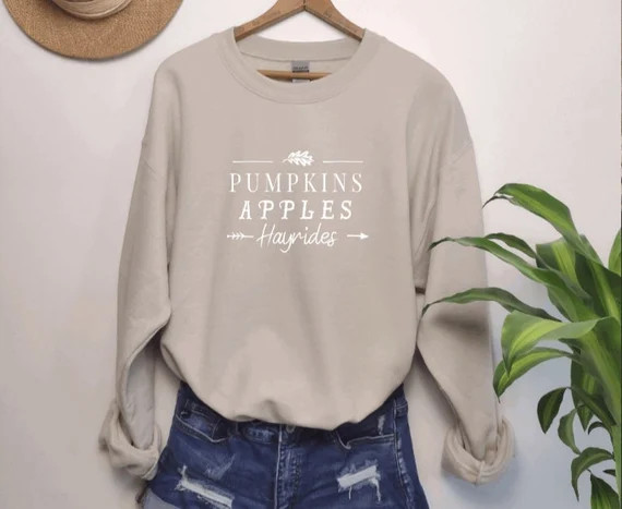 Autumn Sweater Apples and Hayrides Fall Sweater Winter - Etsy | Etsy (US)