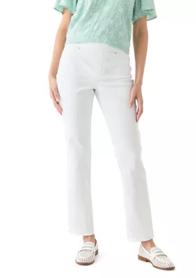 Kim Rogers Women's Knit Denim Pants, White, 18 | Belk