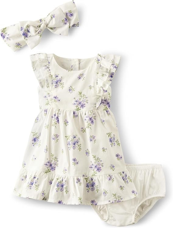 Gymboree Baby Girls' Floral Summer Dress with Diaper Cover | Amazon (US)