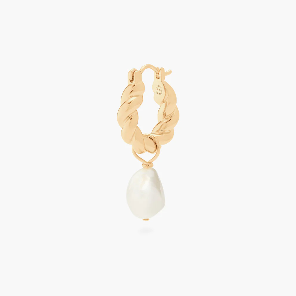 Chunky Baroque Pearl Hoop | Studs