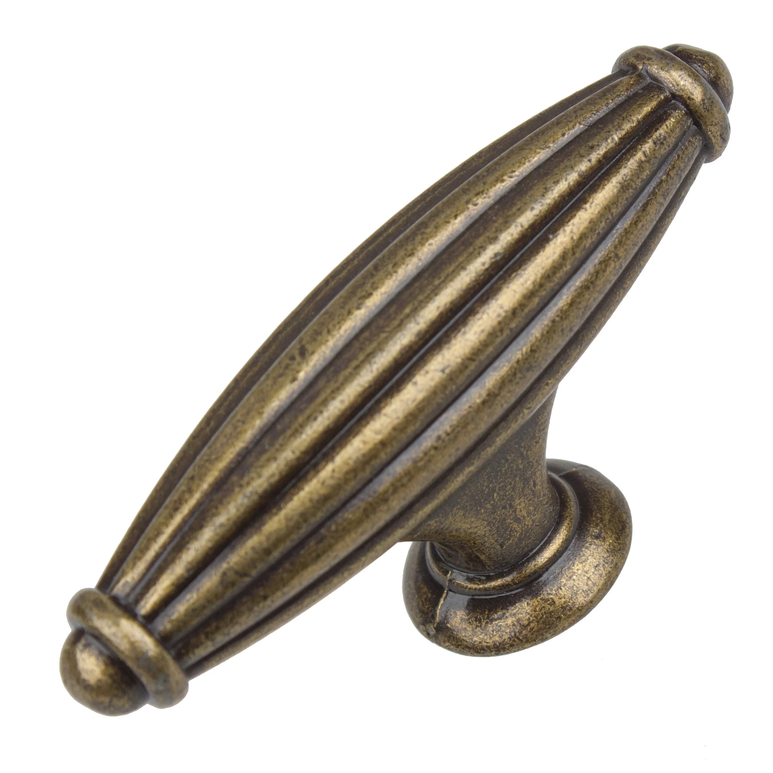 GlideRite 2-1/2 in. Fluted Cabinet Knob, Antique Brass, Pack of 10 | Walmart (US)