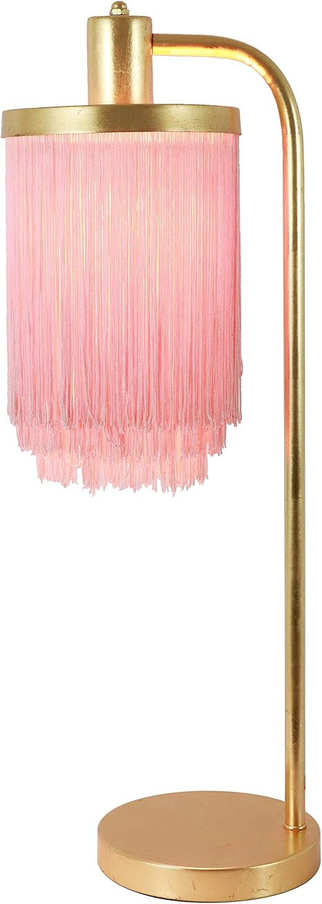 Framboise Fringe Shade Table Lamp, Gold Leaf, Model Number: TL20335 | Amazon (US)