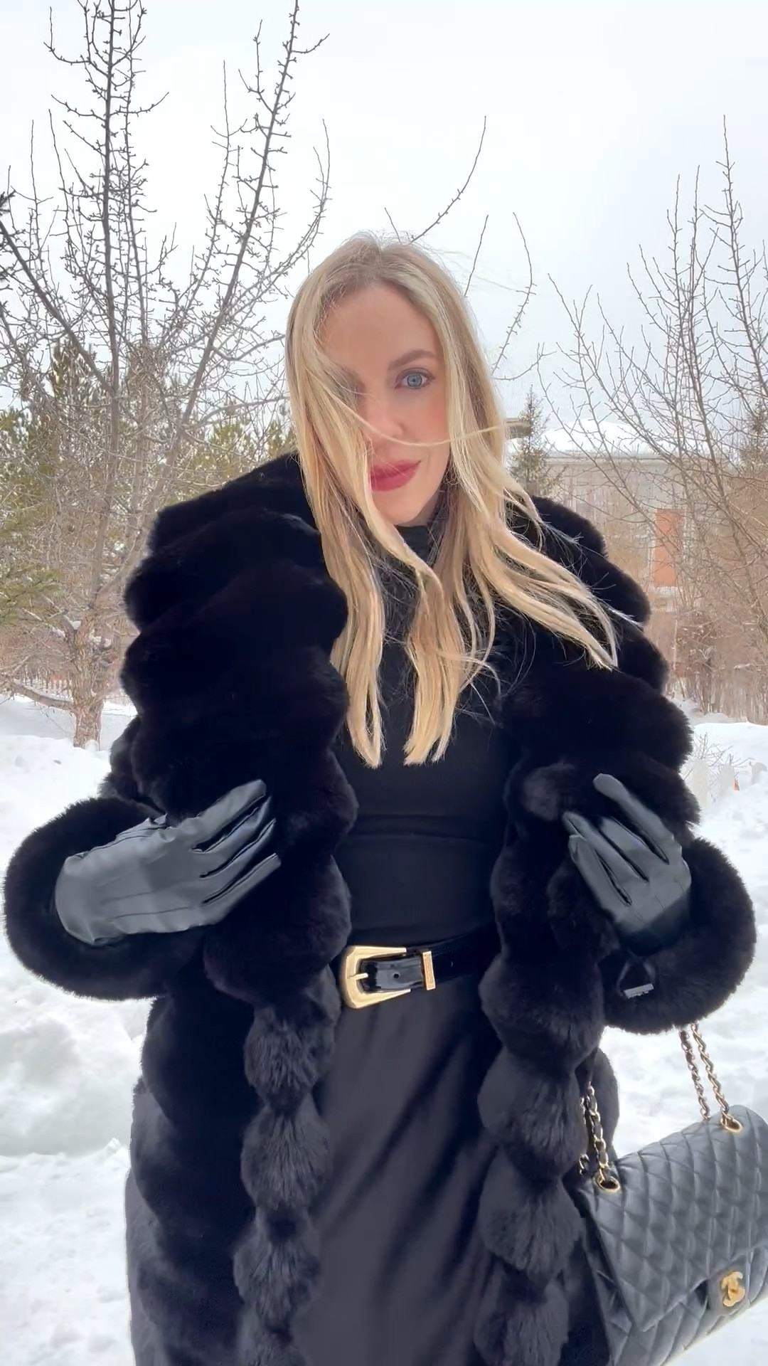 Faux fur chinchilla coat, shearling coat, black leather gloves, all black outfit with satin skirt and tall boots, fur coat date night look

#LTKSeasonal #LTKgrwm #LTKOver40