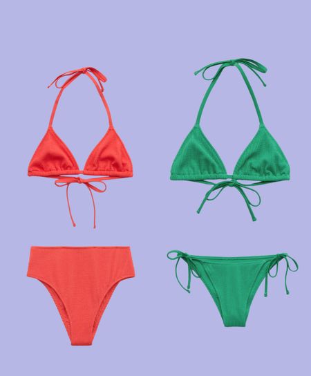 Aerie swimsuit sale / $10 bikini separate at aerie / high waist bathing suit / triangle bikini / green swim suit / red swimsuit 

#LTKSwim #LTKFindsUnder50 #LTKSaleAlert