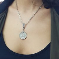 Old Money Jewelry, Vintage Medallion Necklace, Round Coin Pendant Necklace For Women, Rocker Chain | Etsy (US)