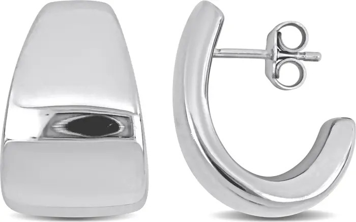 Sterling Silver Semi Hoop Earrings | Nordstrom