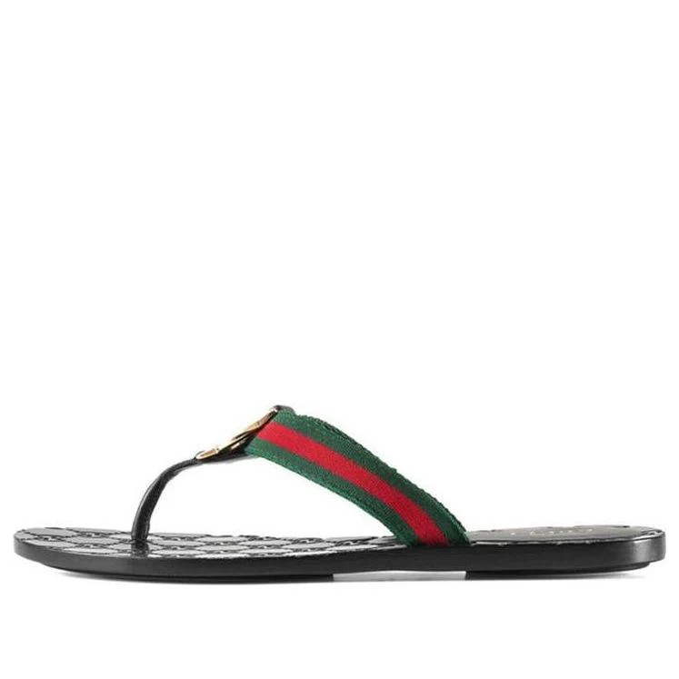(WMNS) Gucci Gg Thong Web Sandal 'Black' | KICKS CREW