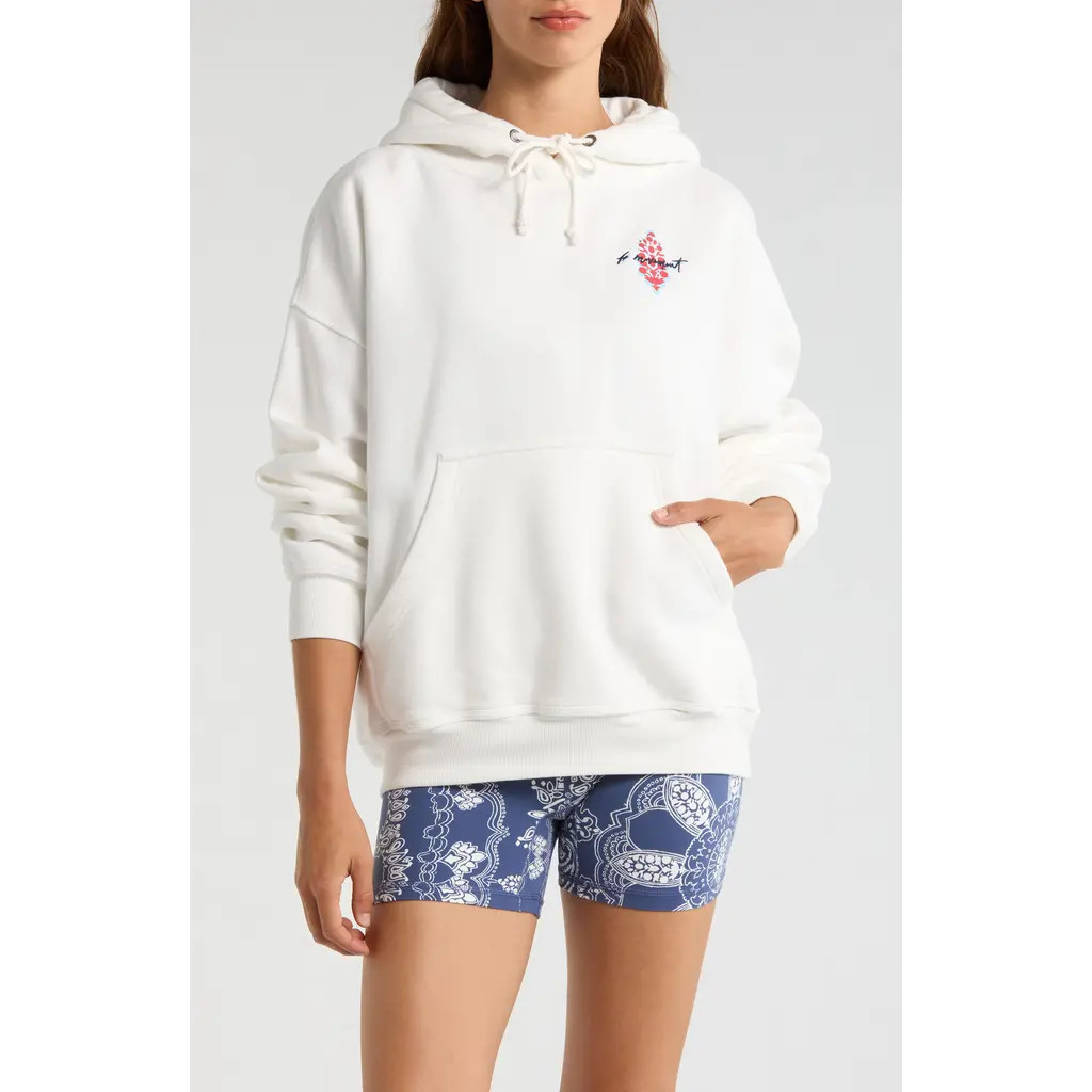 Free People FP Movement Final Call Graphic Hoodie in White Combo at Nordstrom, Size Large | Nordstrom