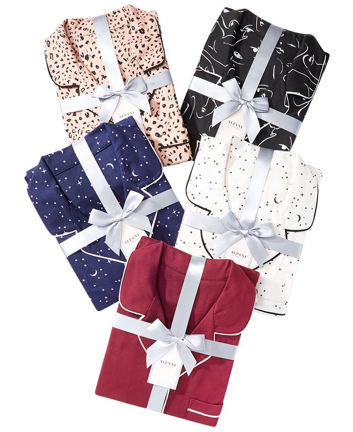Alfani Women's Ultra-Soft Printed Pajama Set, Created for Macy's & Reviews - All Pajamas, Robes &... | Macys (US)
