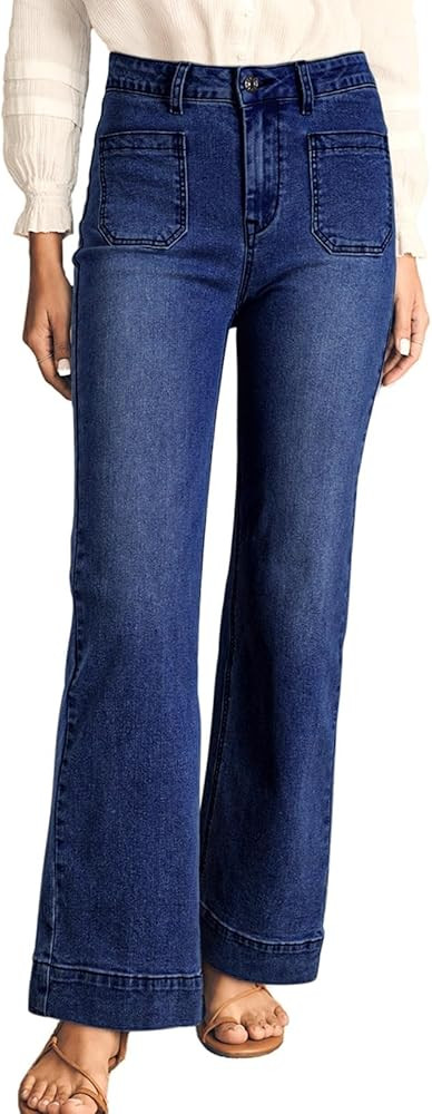 Astylish Women's Wide Leg Jeans High Waisted Stretchy Straight Leg Jeans Loose Trendy Denim Pants... | Amazon (US)