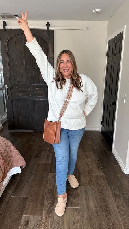 Today I took this white amazon sweater and styled it multiple ways, showing you a few basics can mix and match to make lots of outfits. Here's looks #3 and I'm wearing my usual size 16 on these jeans and an XL on the sweater.
#amazonfinds #fashionfinds #fallstyle #midsizefashion

#LTKSeasonal #LTKstyletip #LTKitbag