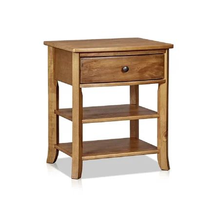 Classic Wood 3-Tier Nightstand/End Table with Storage Shelf and Drawer | Wayfair North America
