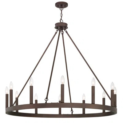 Madalyn 12 - Light Candle Style Wagon Wheel Chandelier | Wayfair North America